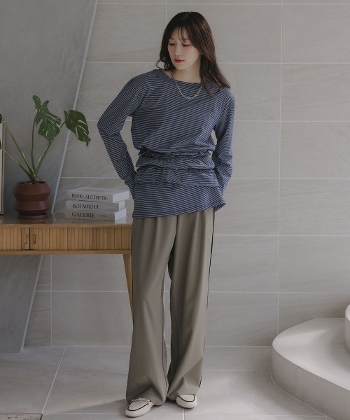 slattgir(スラットジール)の「高身長 ビスチェ付きロンT(トールサイズ)Essenave(Tシャツ/カットソー・レディース・オートミール/ネイビー系・T3L/TLL/TL/TM)」の17枚目の写真