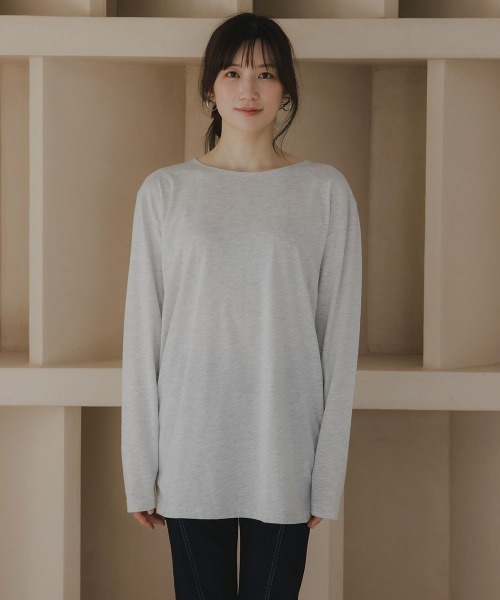 slattgir(スラットジール)の「高身長 ビスチェ付きロンT(トールサイズ)Essenave(Tシャツ/カットソー・レディース・オートミール/ネイビー系・T3L/TLL/TL/TM)」の3枚目の写真