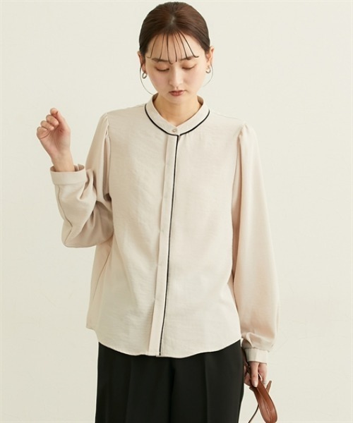 nissen(ニッセン)の「配色ボリューム袖ブラウス(シャツ/ブラウス・レディース・ベージュ/オフホワイト・M/L/LL)」の14枚目の写真