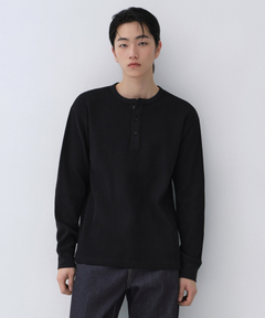 GRANCY】Double-layered Thermal Henley Long Sleeve T-Shirt / ダブル