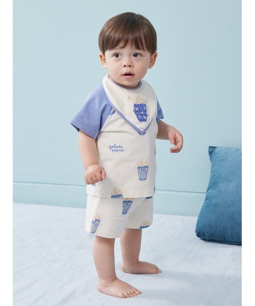 gelato pique(ジェラートピケ)の「【BABY】ポップコーン柄ハーフパンツ(その他ベビーウェア・キッズ・クリーム・80)」の2枚目の写真