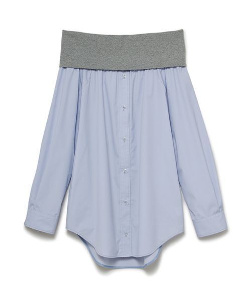 SORIN(ソリン )の「Off Shoulder Shirt Tunic/オフショルダーシャツチュニック(シャツ/ブラウス・レディース・ライトブルー/ストライプ/ホワイト・38)」の13枚目の写真