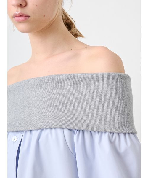 SORIN(ソリン )の「Off Shoulder Shirt Tunic/オフショルダーシャツチュニック(シャツ/ブラウス・レディース・ライトブルー/ストライプ/ホワイト・38)」の15枚目の写真
