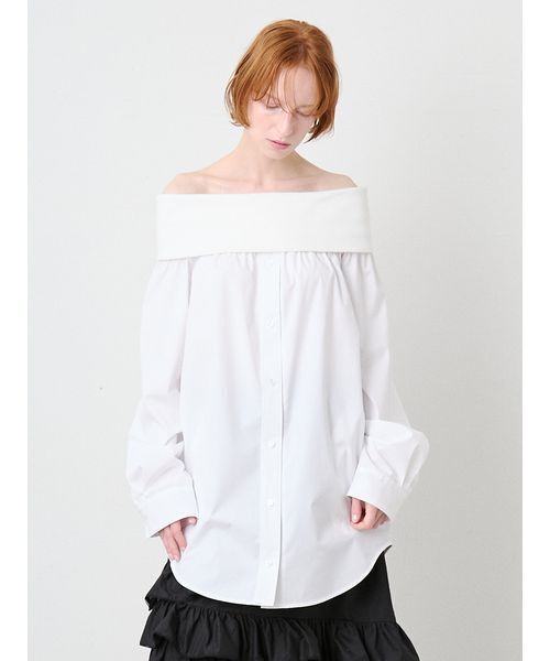 SORIN(ソリン )の「Off Shoulder Shirt Tunic/オフショルダーシャツチュニック(シャツ/ブラウス・レディース・ライトブルー/ストライプ/ホワイト・38)」の21枚目の写真