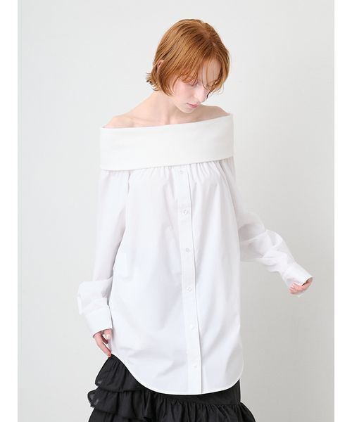 SORIN(ソリン )の「Off Shoulder Shirt Tunic/オフショルダーシャツチュニック(シャツ/ブラウス・レディース・ライトブルー/ストライプ/ホワイト・38)」の22枚目の写真