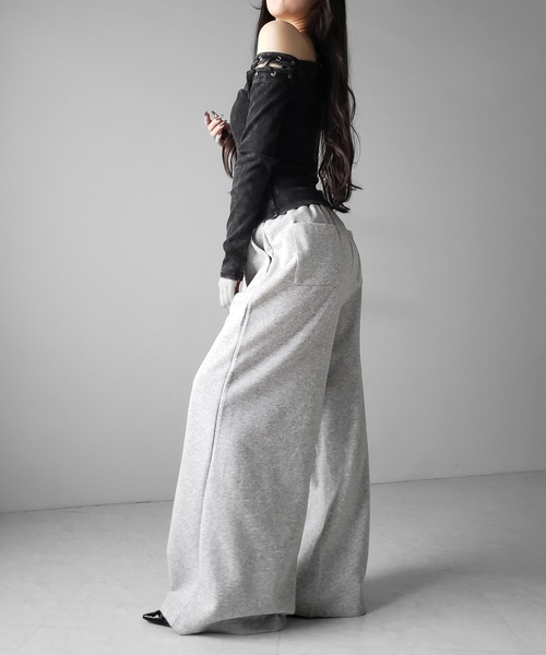 me+em select(ミームセレクト)の「【 2color 】ヴィンテージカットアウトレースアップワンショルリブトップス / vintage cutout laceup one shoulder lib tops ※※(Tシャツ/カットソー・レディース・ブラック/グレー・FREE)」の18枚目の写真