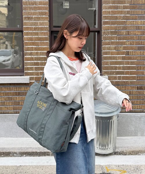 CPCM(シーピーシーエム)の「【ASUKA's企画】キャンバスロゴトート(トートバッグ・レディース・ネイビー/アイボリー/グリーン・FREE)」の14枚目の写真