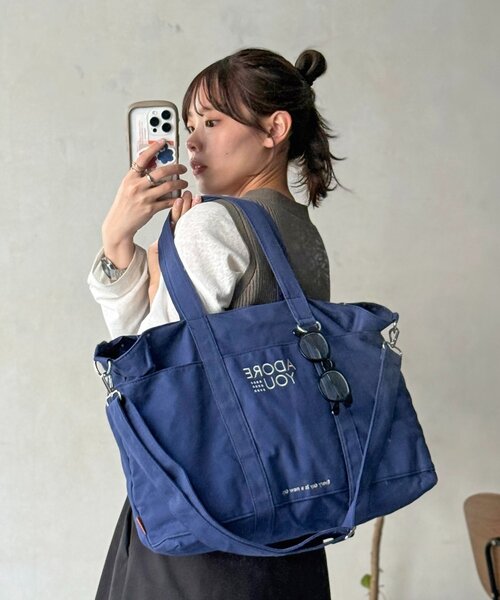 CPCM(シーピーシーエム)の「【ASUKA's企画】キャンバスロゴトート(トートバッグ・レディース・ネイビー/アイボリー/グリーン・FREE)」の20枚目の写真