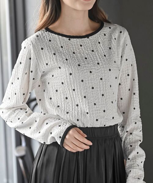 rps(アールピーエス)の「配色ふくれジャガードアソートカットソー(Tシャツ/カットソー・レディース・ホワイト系その他2/オフホワイト・フリー)」の2枚目の写真