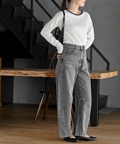 rps(アールピーエス)の「配色ふくれジャガードアソートカットソー(Tシャツ/カットソー・レディース・ホワイト系その他2/オフホワイト・フリー)」の3枚目の写真