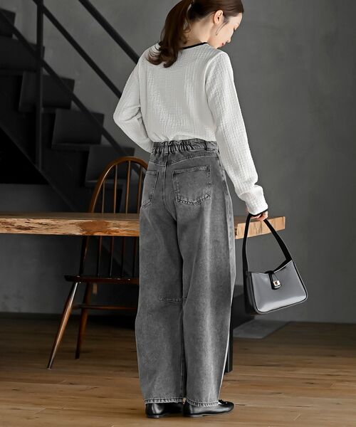 rps(アールピーエス)の「配色ふくれジャガードアソートカットソー(Tシャツ/カットソー・レディース・ホワイト系その他2/オフホワイト・フリー)」の4枚目の写真