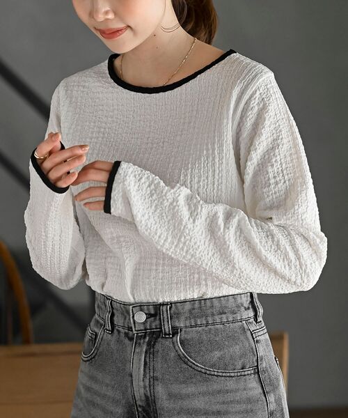 rps(アールピーエス)の「配色ふくれジャガードアソートカットソー(Tシャツ/カットソー・レディース・ホワイト系その他2/オフホワイト・フリー)」の22枚目の写真