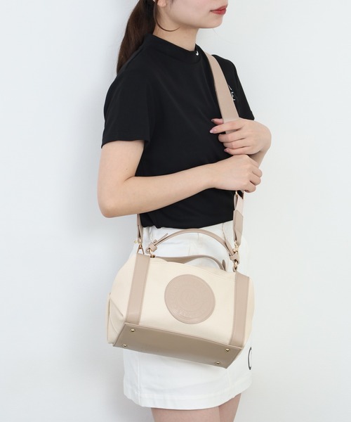 CECIL McBEE(セシルマクビー)の「Emblem Shoulder Bag(ボストンバッグ・レディース・ホワイト/ピンク/ベージュ・F)」の14枚目の写真