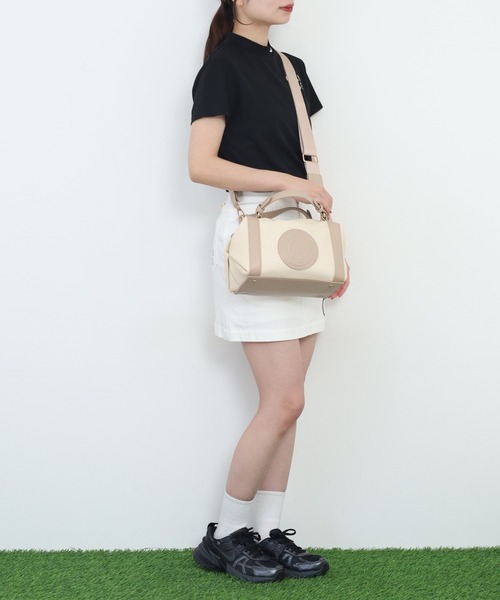 CECIL McBEE(セシルマクビー)の「Emblem Shoulder Bag(ボストンバッグ・レディース・ホワイト/ピンク/ベージュ・F)」の17枚目の写真
