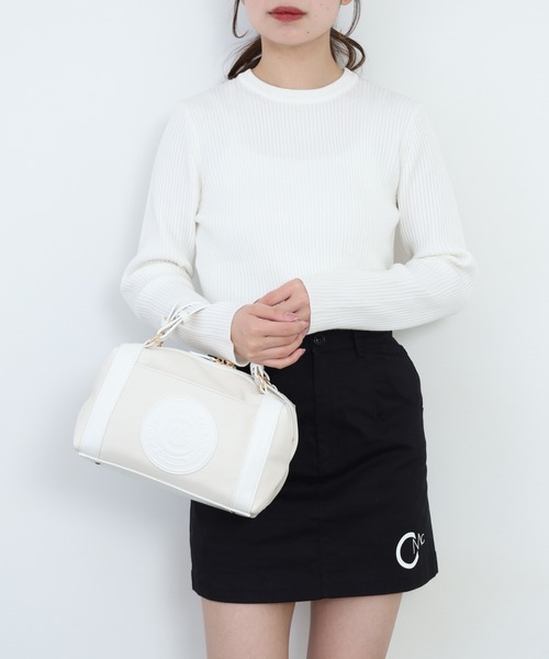 CECIL McBEE(セシルマクビー)の「Emblem Shoulder Bag(ボストンバッグ・レディース・ホワイト/ピンク/ベージュ・F)」の9枚目の写真