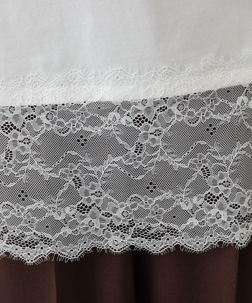 COLONY 2139（コロニートゥーワンスリーナイン）の「裾レースイレヘムTシャツ（Tシャツ/カットソー・レディース・オフホワイト/ブラック・FREE）」の20枚目の写真