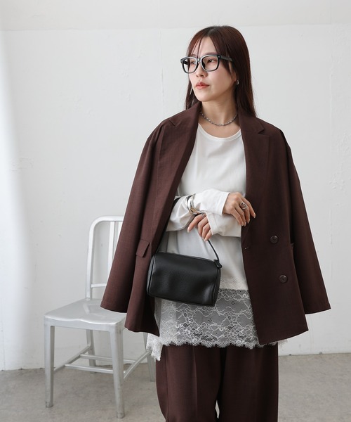 COLONY 2139（コロニートゥーワンスリーナイン）の「裾レースイレヘムTシャツ（Tシャツ/カットソー・レディース・オフホワイト/ブラック・FREE）」の5枚目の写真