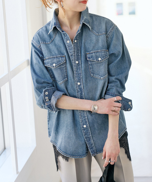 Spick & Span(スピックアンドスパン)の「RED CARD TOKYO / レッドカード トーキョー 別注Noah*(シャツ/ブラウス・レディース・ブルー・X-SMALL)」の3枚目の写真