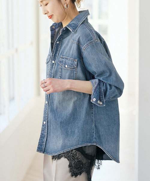 Spick & Span(スピックアンドスパン)の「RED CARD TOKYO / レッドカード トーキョー 別注Noah*(シャツ/ブラウス・レディース・ブルー・X-SMALL)」の4枚目の写真