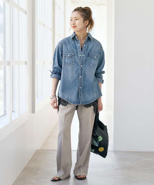 Spick & Span(スピックアンドスパン)の「RED CARD TOKYO / レッドカード トーキョー 別注Noah*(シャツ/ブラウス・レディース・ブルー・X-SMALL)」の7枚目の写真