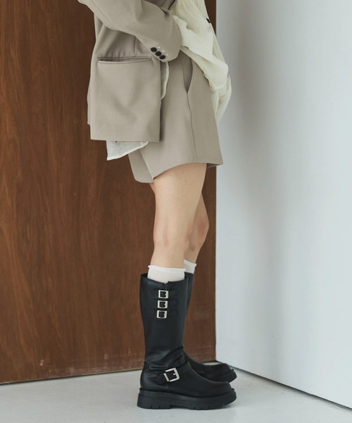 archives(アルシーヴ)の「【ONかわ】ウォッシャブルベルト付きショートパンツ(その他パンツ・レディース・ブラック/ベージュ/グレー・MEDIUM)」の7枚目の写真