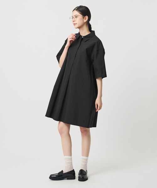BEAUTY&YOUTH UNITED ARROWS（ビューティーアンドユースユナイテッドアローズ）の「コットンナイロン ミニ シャツワンピース（シャツワンピース・レディース・ホワイト/ライム/ブラック・FREE）」の3枚目の写真