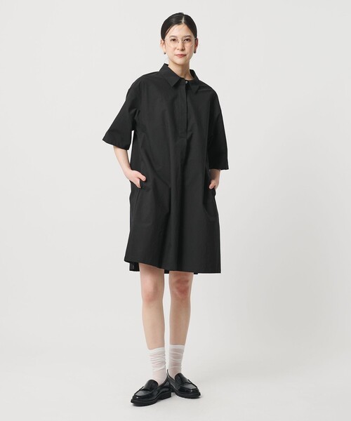 BEAUTY&YOUTH UNITED ARROWS（ビューティーアンドユースユナイテッドアローズ）の「コットンナイロン ミニ シャツワンピース（シャツワンピース・レディース・ホワイト/ライム/ブラック・FREE）」の4枚目の写真