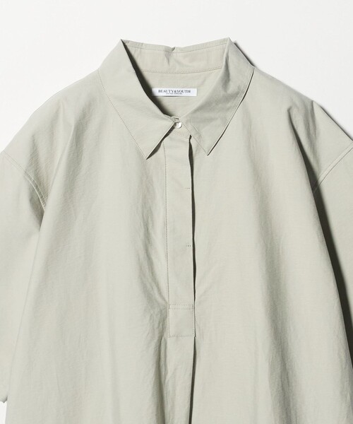 BEAUTY&YOUTH UNITED ARROWS（ビューティーアンドユースユナイテッドアローズ）の「コットンナイロン ミニ シャツワンピース（シャツワンピース・レディース・ホワイト/ライム/ブラック・FREE）」の9枚目の写真