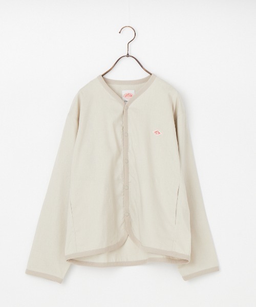 DANTON（ダントン）の「[DANTON/ダントン] Vネック リネンシャツカーディガン（シャツ/ブラウス・レディース・グレイッシュベージュ/ブラック/ピンク・40/42）」の4枚目の写真