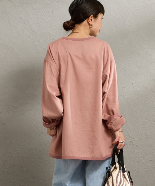 DANTON（ダントン）の「[DANTON/ダントン] Vネック リネンシャツカーディガン（シャツ/ブラウス・レディース・グレイッシュベージュ/ブラック/ピンク・40/42）」の16枚目の写真