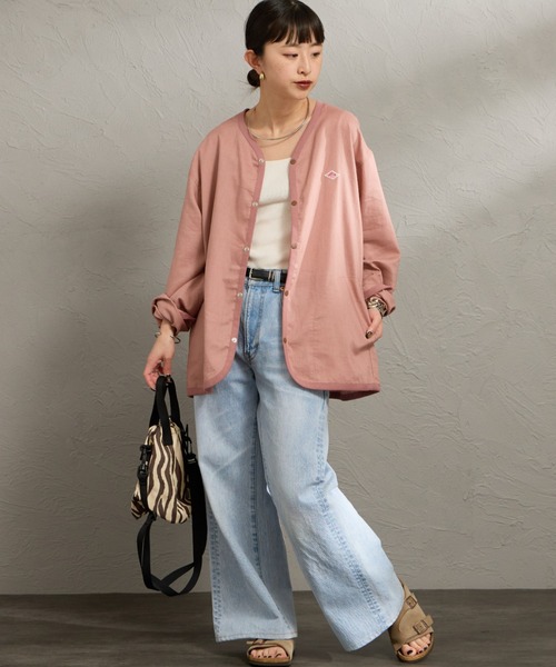 DANTON（ダントン）の「[DANTON/ダントン] Vネック リネンシャツカーディガン（シャツ/ブラウス・レディース・グレイッシュベージュ/ブラック/ピンク・40/42）」の17枚目の写真