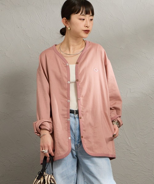 DANTON（ダントン）の「[DANTON/ダントン] Vネック リネンシャツカーディガン（シャツ/ブラウス・レディース・グレイッシュベージュ/ブラック/ピンク・40/42）」の14枚目の写真
