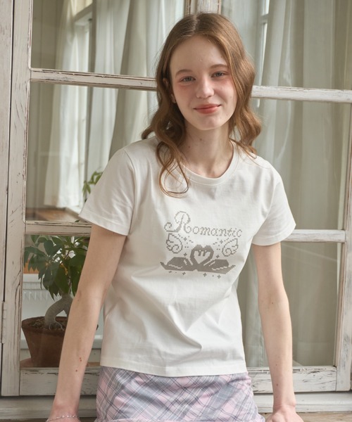 Birthday room(バースデイルーム)の「ロマンティックグラフィックT/Romantic Graphic T-shirt(Tシャツ/カットソー・レディース・ピンク/ライトブルー/グレー/ネイビー・FREE)」の9枚目の写真