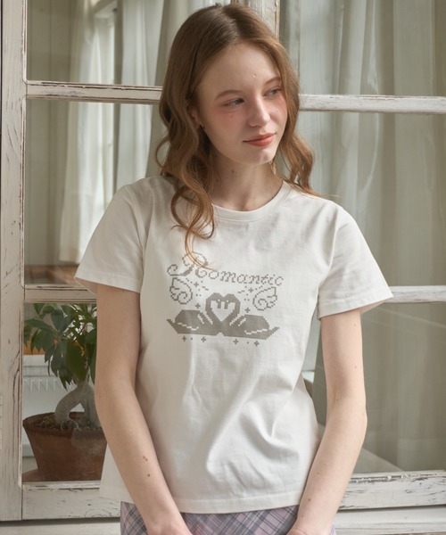 Birthday room(バースデイルーム)の「ロマンティックグラフィックT/Romantic Graphic T-shirt(Tシャツ/カットソー・レディース・ピンク/ライトブルー/グレー/ネイビー・FREE)」の11枚目の写真