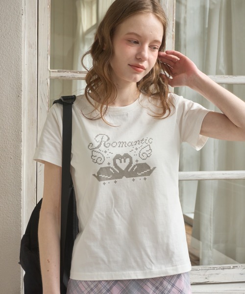 Birthday room(バースデイルーム)の「ロマンティックグラフィックT/Romantic Graphic T-shirt(Tシャツ/カットソー・レディース・ピンク/ライトブルー/グレー/ネイビー・FREE)」の6枚目の写真
