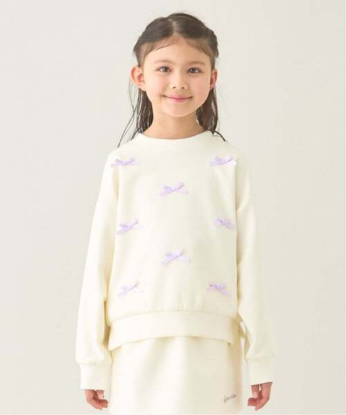 Lycee mine（リセマイン）の「【スクール対応】【パフスウェット】リボンプルオーバー（スウェット・キッズ・ブラック/サックスブルー/アイボリー・100cm/130cm/120cm/140cm/150cm/110cm）」の2枚目の写真