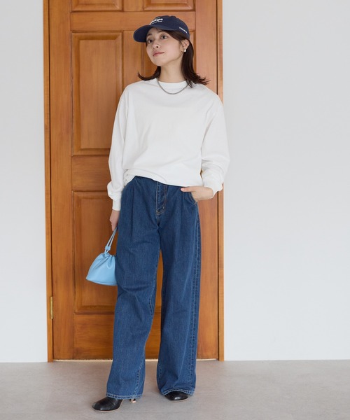 etre pret（エトレプレ）の「ヴィンテージライク ピグメントダイ長袖Tシャツ（Tシャツ/カットソー・レディース・オフホワイト/ブラック・MEDIUM/SMALL/X-LARGE/LARGE）」の2枚目の写真