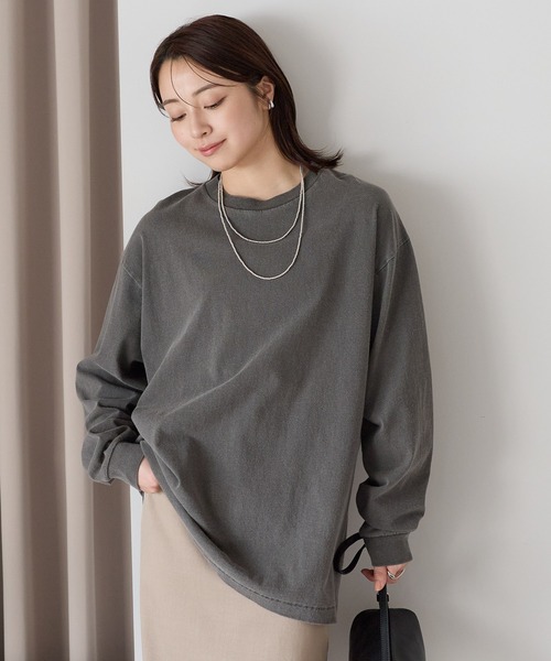 etre pret（エトレプレ）の「ヴィンテージライク ピグメントダイ長袖Tシャツ（Tシャツ/カットソー・レディース・オフホワイト/ブラック・MEDIUM/SMALL/X-LARGE/LARGE）」の3枚目の写真