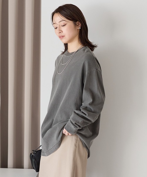 etre pret（エトレプレ）の「ヴィンテージライク ピグメントダイ長袖Tシャツ（Tシャツ/カットソー・レディース・オフホワイト/ブラック・MEDIUM/SMALL/X-LARGE/LARGE）」の4枚目の写真