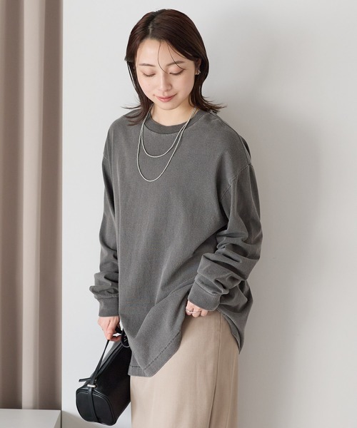 etre pret（エトレプレ）の「ヴィンテージライク ピグメントダイ長袖Tシャツ（Tシャツ/カットソー・レディース・オフホワイト/ブラック・MEDIUM/SMALL/X-LARGE/LARGE）」の5枚目の写真