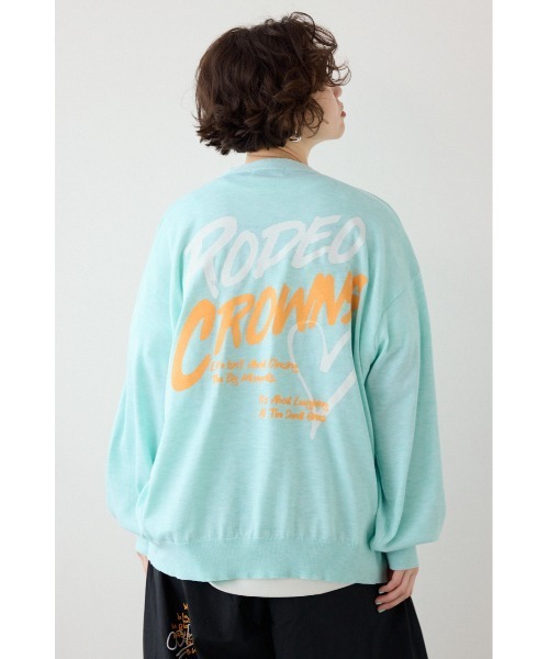 RODEO CROWNS WIDE BOWL(ロデオクラウンズワイドボウル)の「ネオンカラーロゴニットカーディガン(カーディガン/ボレロ・レディース・ブラック/ライトブルー/オフホワイト・FREE)」の6枚目の写真