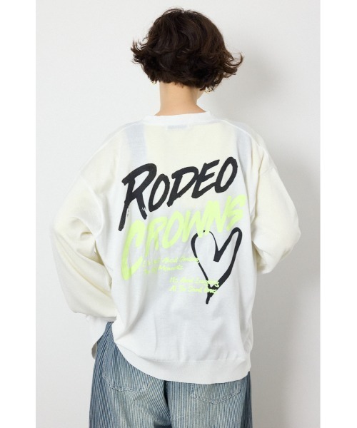 RODEO CROWNS WIDE BOWL(ロデオクラウンズワイドボウル)の「ネオンカラーロゴニットカーディガン(カーディガン/ボレロ・レディース・ブラック/ライトブルー/オフホワイト・FREE)」の9枚目の写真