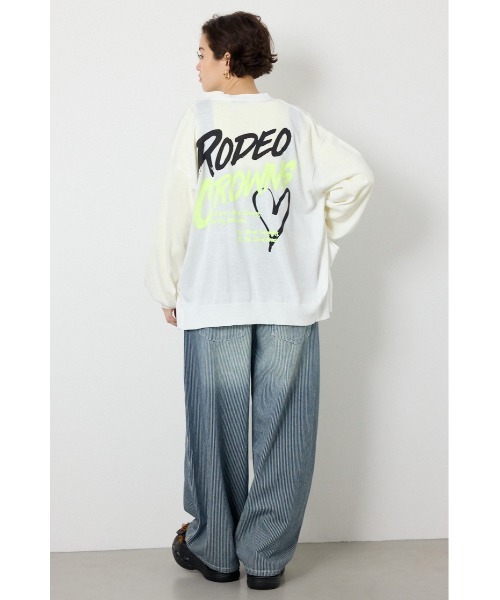 RODEO CROWNS WIDE BOWL(ロデオクラウンズワイドボウル)の「ネオンカラーロゴニットカーディガン(カーディガン/ボレロ・レディース・ブラック/ライトブルー/オフホワイト・FREE)」の14枚目の写真