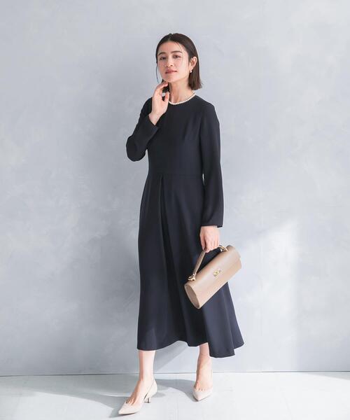 URBAN RESEARCH ROSSO WOMEN(アーバンリサーチ ロッソ)の「kaene シフォン合わせロングワンピース(ワンピース・レディース・ネイビー/ベージュ・MEDIUM)」の10枚目の写真