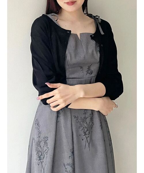 MERCURYDUO（マーキュリーデュオ）の「2WAYシアーコンパクトカーディガン（カーディガン/ボレロ・レディース・ベビーピンク/ブラック/オフホワイト/グリーン・FREE）」の2枚目の写真