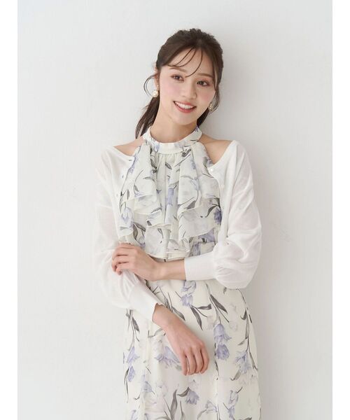 MERCURYDUO(マーキュリーデュオ)の「2WAYシアーコンパクトカーディガン(カーディガン/ボレロ・レディース・ベビーピンク/ブラック/オフホワイト/グリーン・FREE)」の11枚目の写真