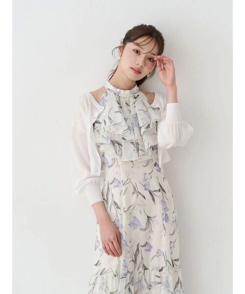 MERCURYDUO(マーキュリーデュオ)の「2WAYシアーコンパクトカーディガン(カーディガン/ボレロ・レディース・ベビーピンク/ブラック/オフホワイト/グリーン・FREE)」の12枚目の写真