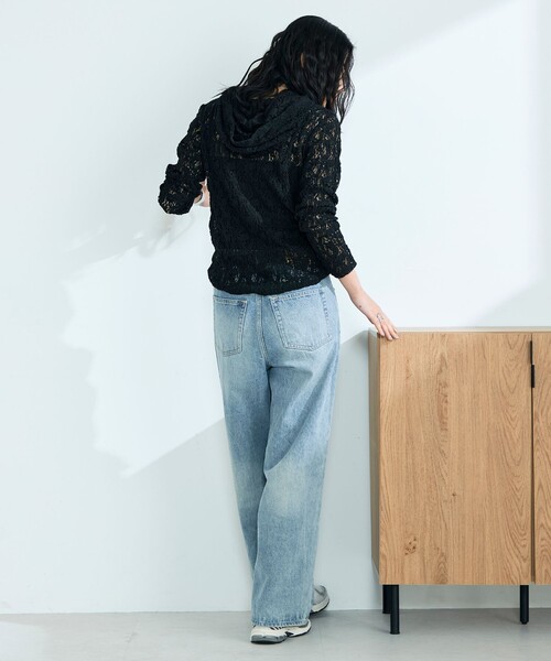 fredy emue（フレディエミュ）の「コットンレースフーディ（Tシャツ/カットソー・レディース・ブラック/オフホワイト・38）」の4枚目の写真