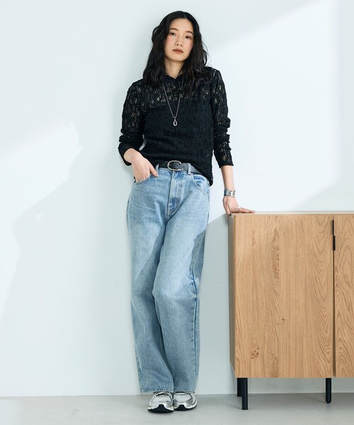 fredy emue（フレディエミュ）の「コットンレースフーディ（Tシャツ/カットソー・レディース・ブラック/オフホワイト・38）」の6枚目の写真