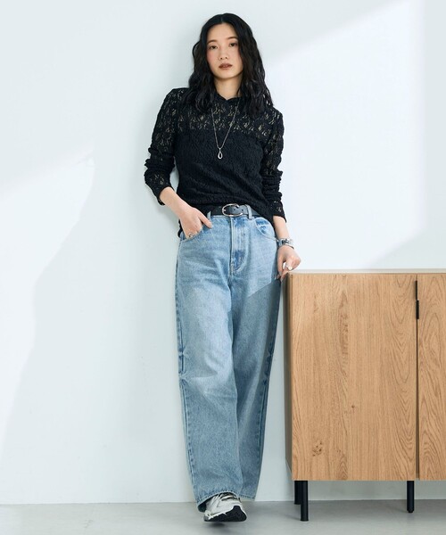 fredy emue（フレディエミュ）の「コットンレースフーディ（Tシャツ/カットソー・レディース・ブラック/オフホワイト・38）」の7枚目の写真